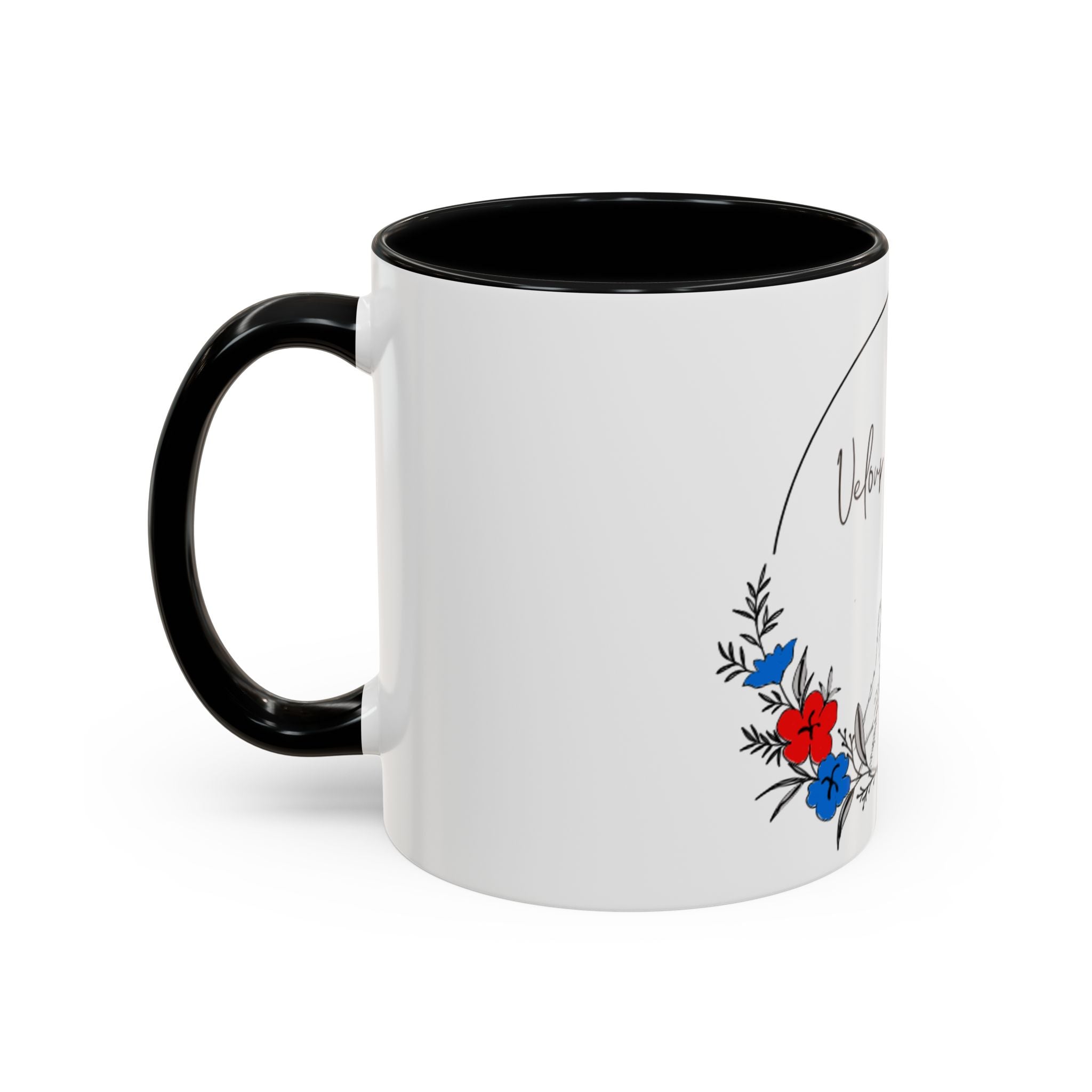 Velour Paws Co. Floral Pet Lover Accent Coffee Mug (11/15 oz)