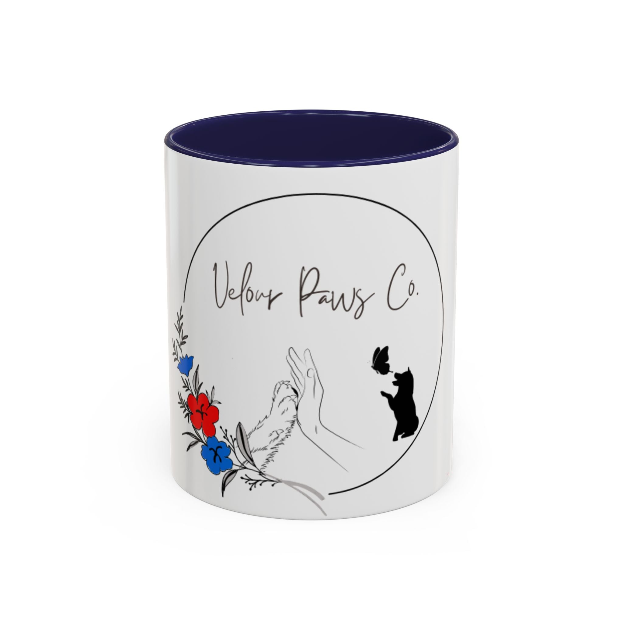 Velour Paws Co. Floral Pet Lover Accent Coffee Mug (11/15 oz)