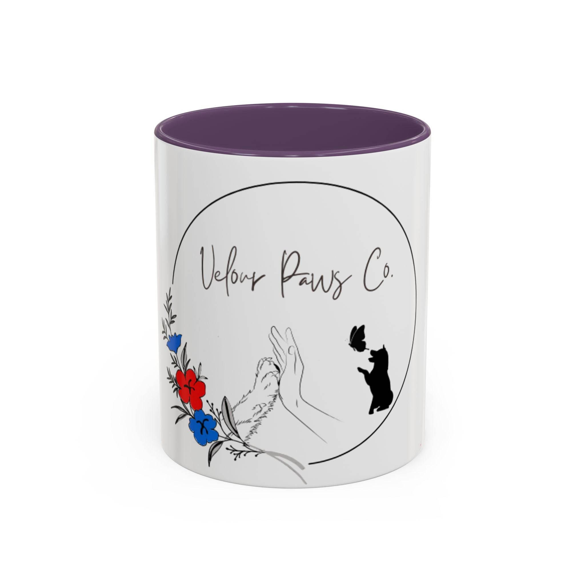 Velour Paws Co. Floral Pet Lover Accent Coffee Mug (11/15 oz)