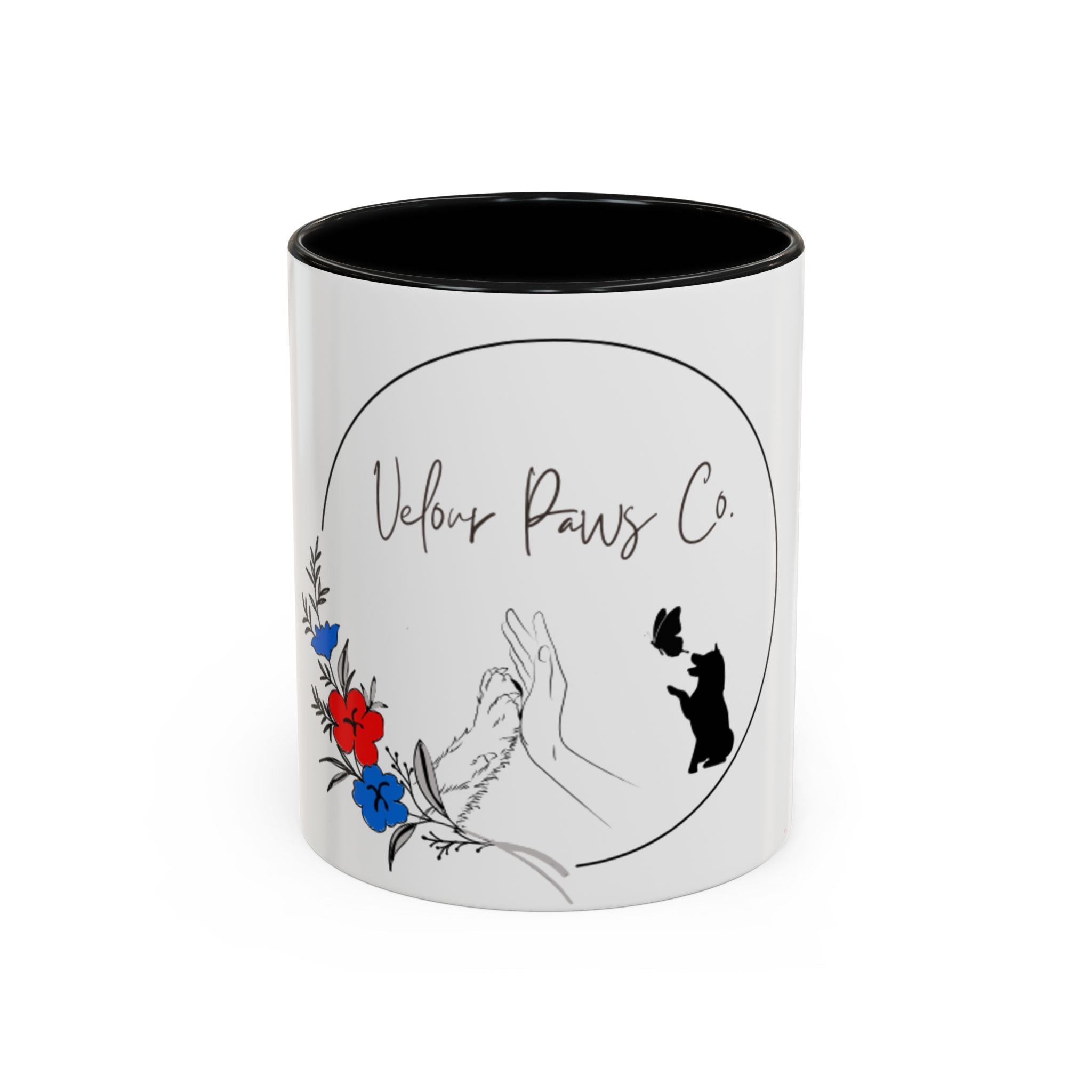 Velour Paws Co. Floral Pet Lover Accent Coffee Mug (11/15 oz)