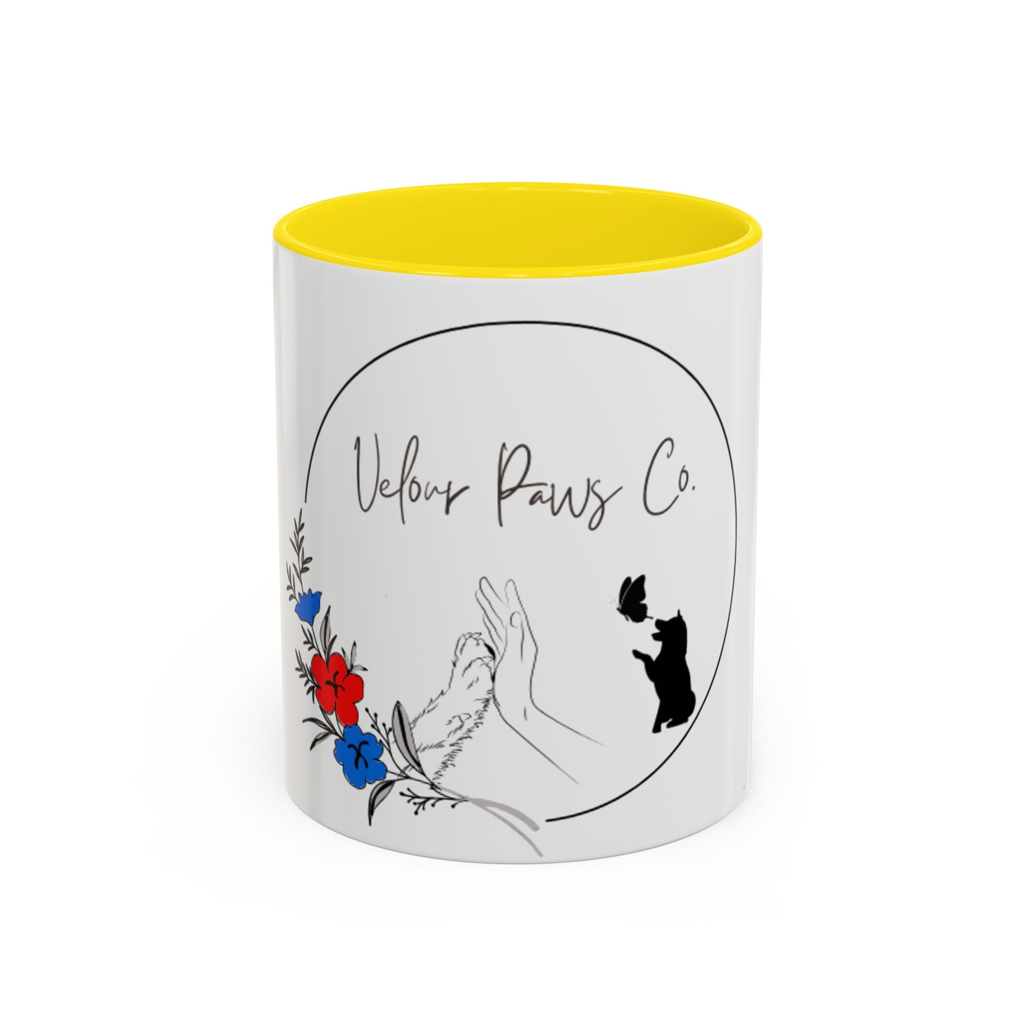 Velour Paws Co. Floral Pet Lover Accent Coffee Mug (11/15 oz)
