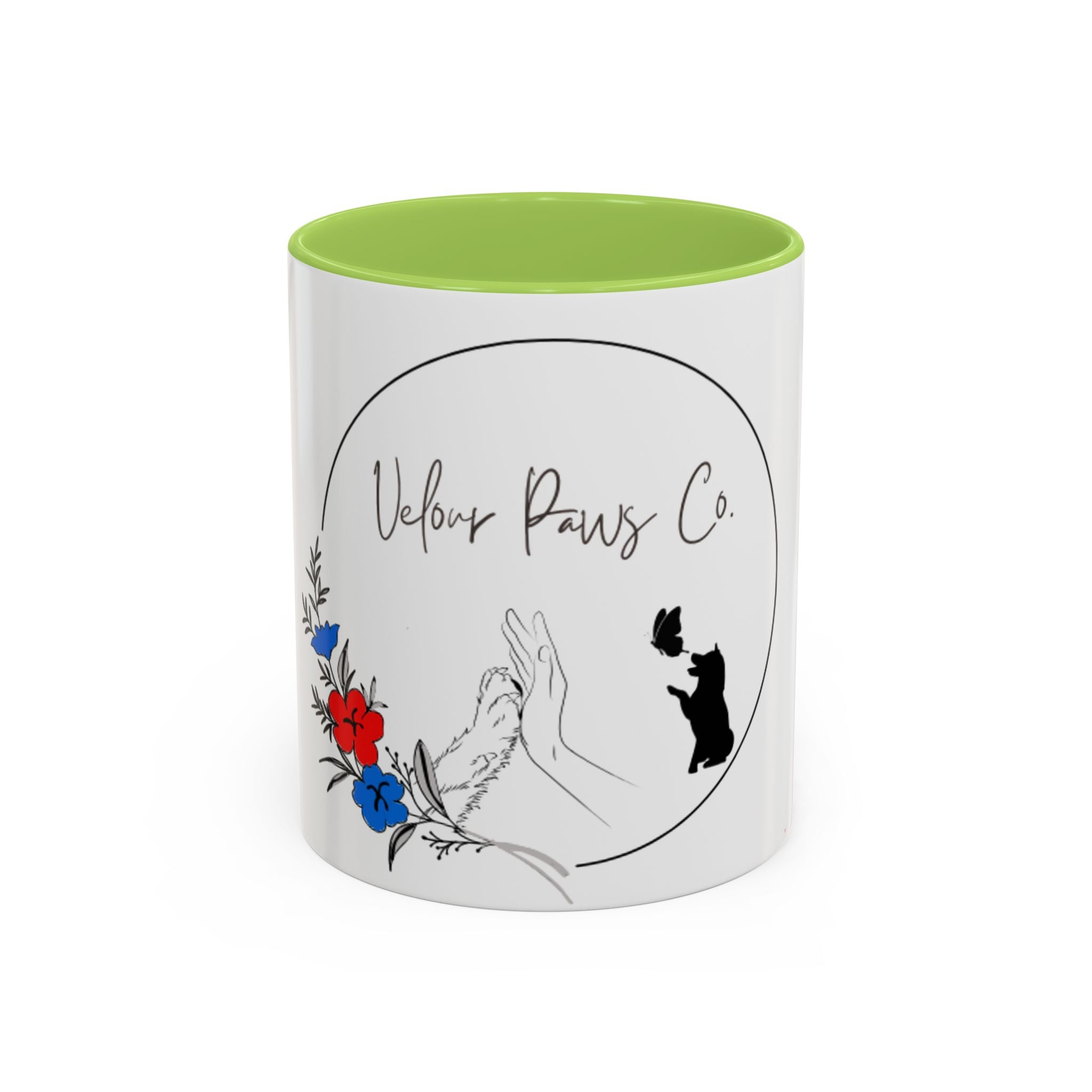 Velour Paws Co. Floral Pet Lover Accent Coffee Mug (11/15 oz)