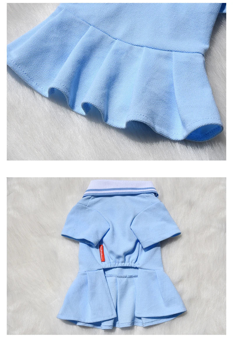 Spring Summer Dresses for Small Dogs Puppy Clothes Cute Polo Student Cat Skirt Dress Princess Dog Clothing vestido perro