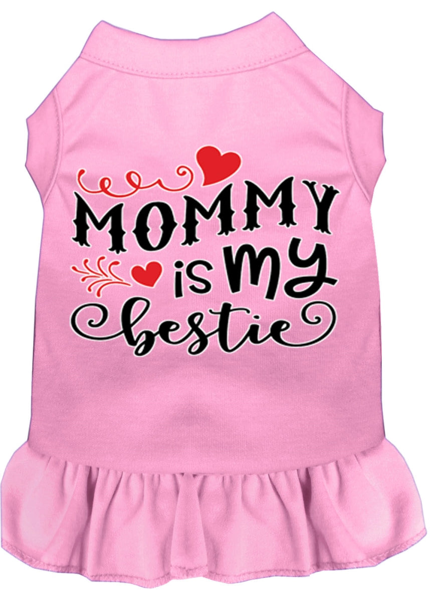 Mirage Pet 58-451 LPK4X Mommy is My Bestie Screen Print Dog Dress,