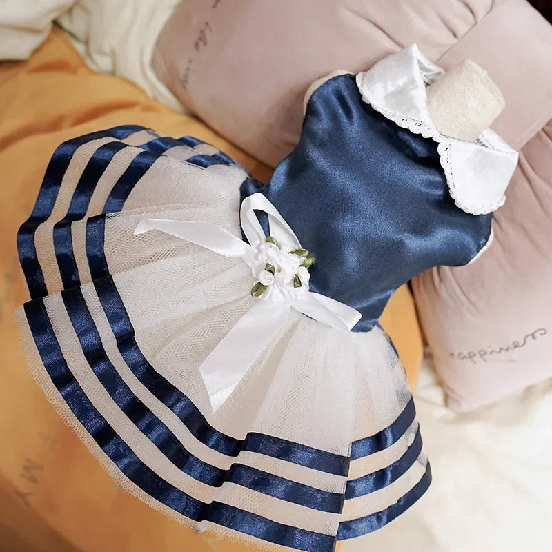 Summer Pet Clothes Dot Dog Dress For Dogs Skirt Summer Princess Dog Wedding Dresses York Clothes For Dogs Skirts Pet Cat Dress
