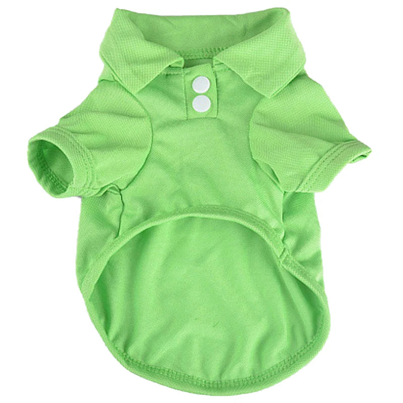 Spring Dog Shirts 6 Candy Colors Vest Pet Polo Collar Breathable Solid Shirts