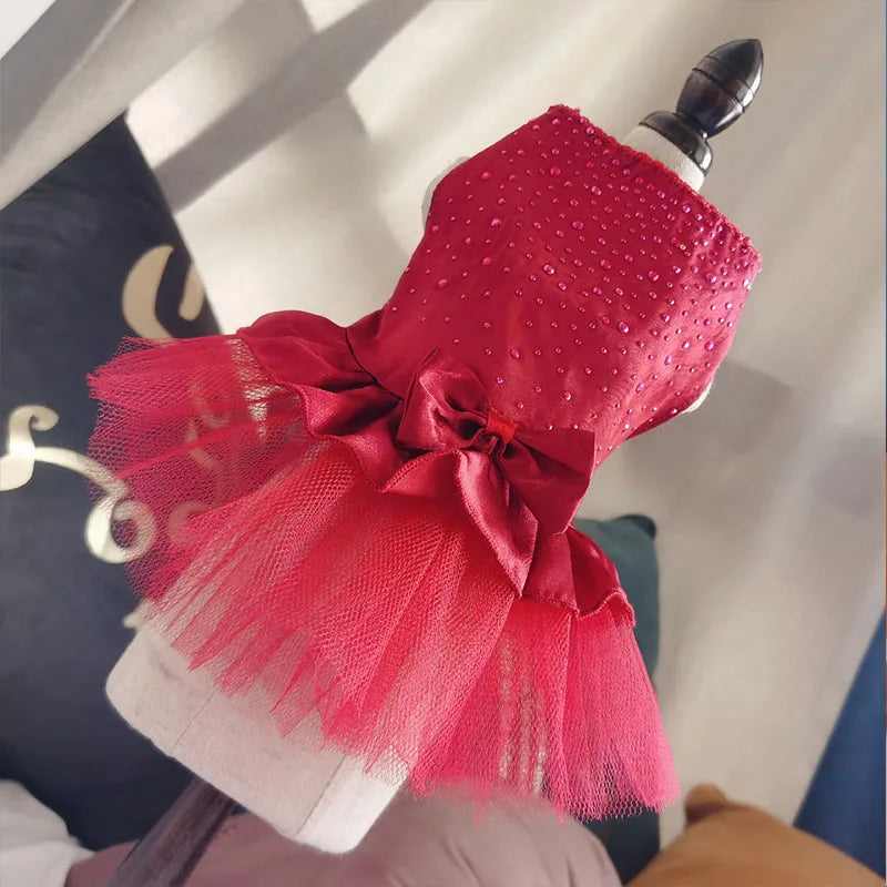 Summer Pet Clothes Dot Dog Dress For Dogs Skirt Summer Princess Dog Wedding Dresses York Clothes For Dogs Skirts Pet Cat Dress