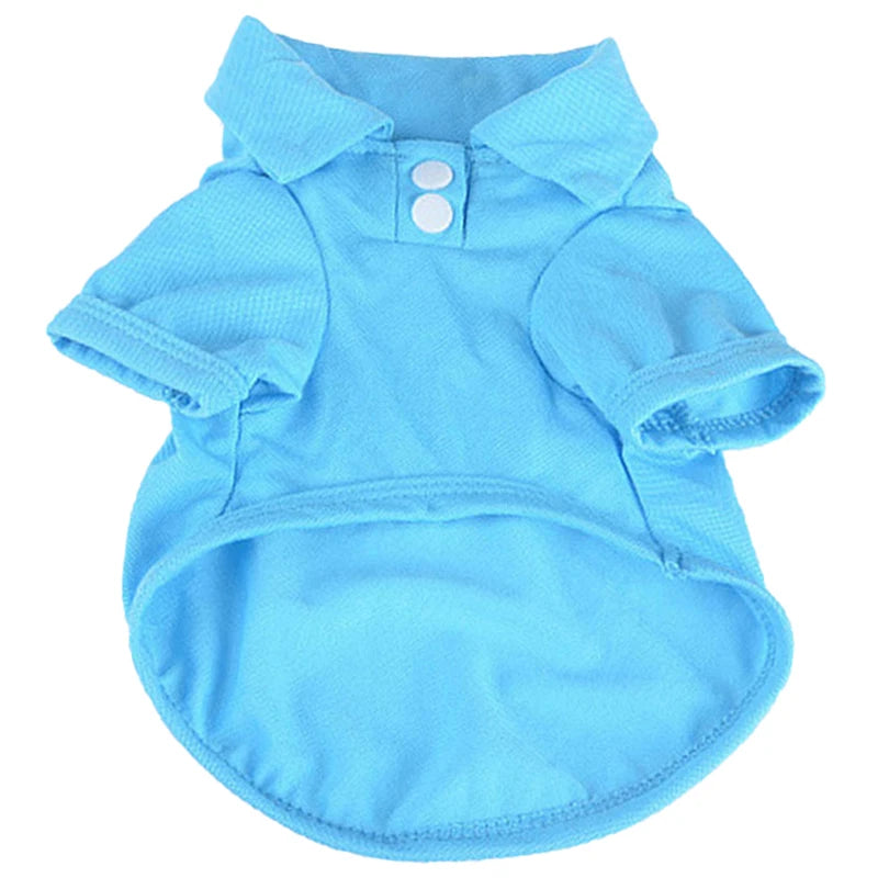 Spring Dog Shirts 6 Candy Colors Vest Pet Polo Collar Breathable Solid Shirts