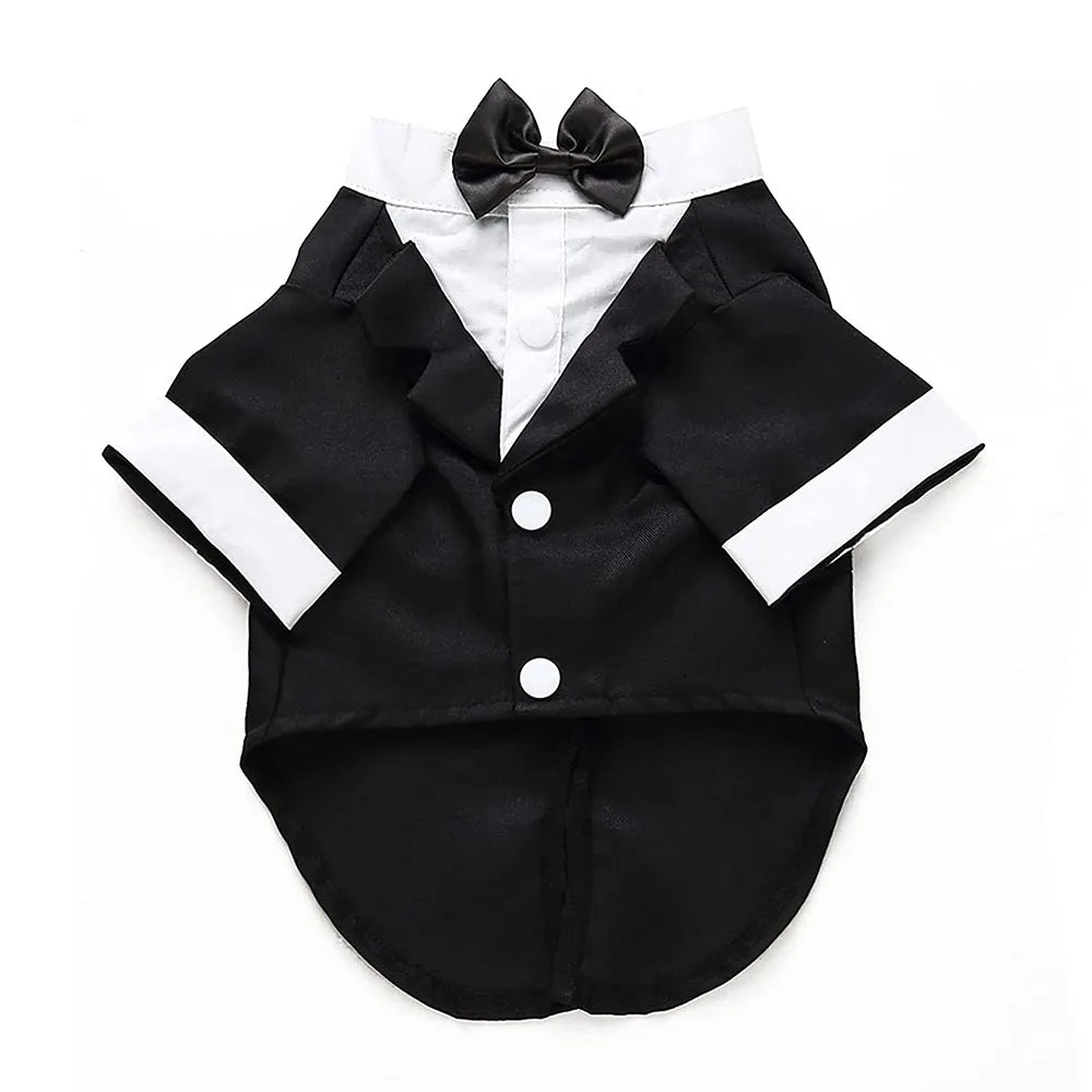 Dog Tuxedo Costume Wedding Party Suit Formal Tuxedo for Dogs Prince Shirt Weeding Attire Elegant Dog Cosplay Apparel