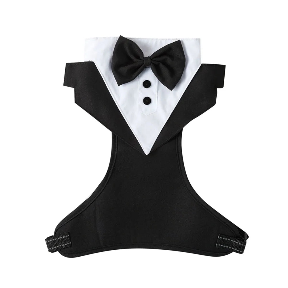 Dog Tuxedo Costume – Formal Wedding Suit with Bow Tie for Small Dogs & Cats