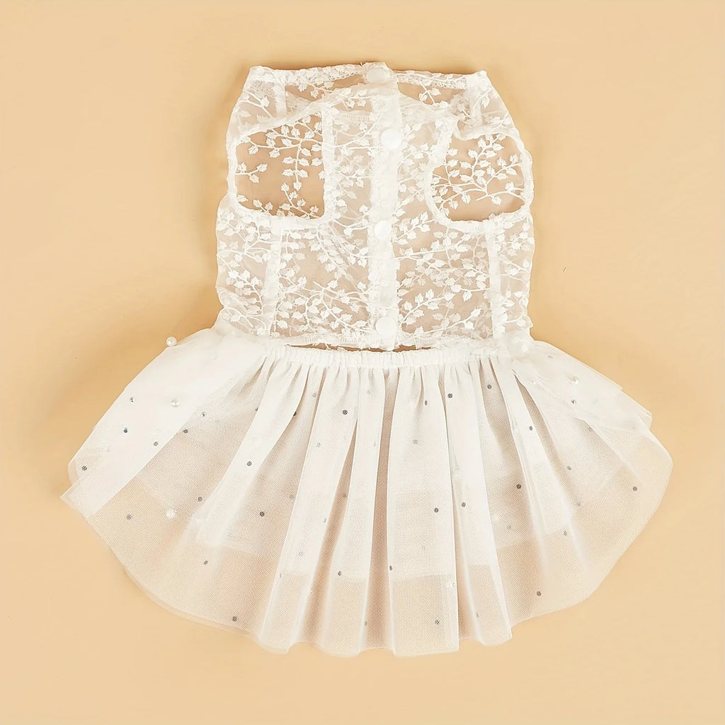 Dog Wedding Party Suit Summer Mesh Dress Suitable For Cats And Dogs