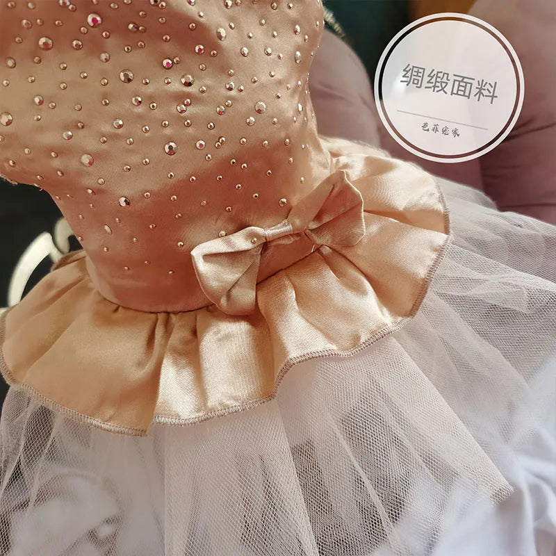 Summer Pet Clothes Dot Dog Dress For Dogs Skirt Summer Princess Dog Wedding Dresses York Clothes For Dogs Skirts Pet Cat Dress
