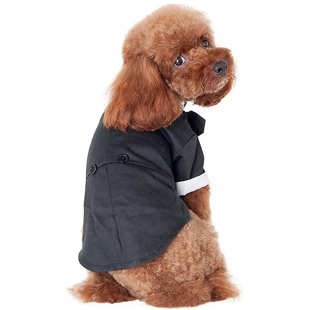Dog Tuxedo Costume Wedding Party Suit Formal Tuxedo for Dogs Prince Shirt Weeding Attire Elegant Dog Cosplay Apparel