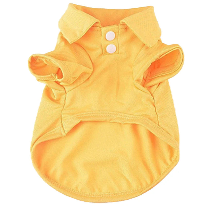 Spring Dog Shirts 6 Candy Colors Vest Pet Polo Collar Breathable Solid Shirts