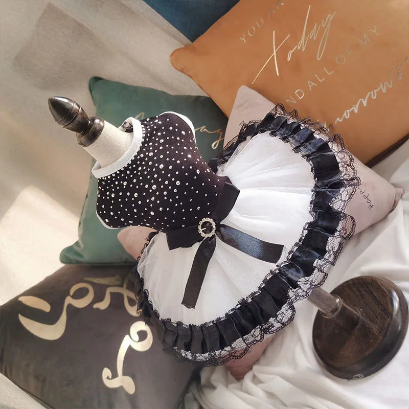 Summer Pet Clothes Dot Dog Dress For Dogs Skirt Summer Princess Dog Wedding Dresses York Clothes For Dogs Skirts Pet Cat Dress