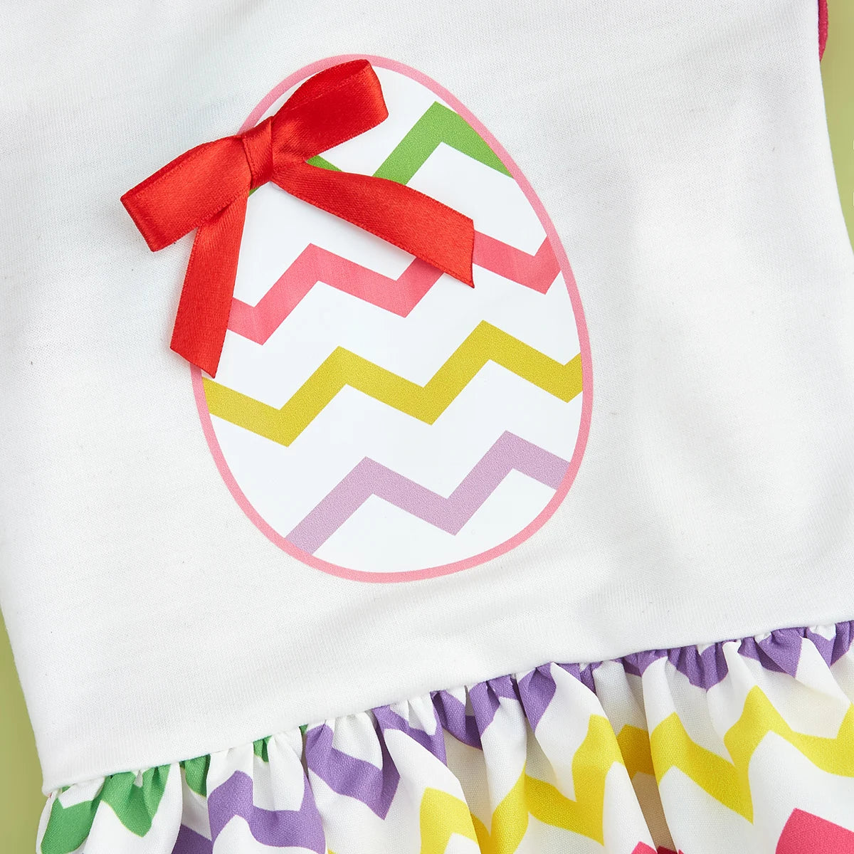 Easter Pet Dress with Colorful Egg & Bow, Rainbow Tulle Skirt, Elastic Waist, Cute