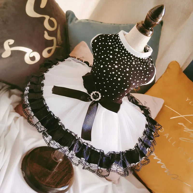 Summer Pet Clothes Dot Dog Dress For Dogs Skirt Summer Princess Dog Wedding Dresses York Clothes For Dogs Skirts Pet Cat Dress