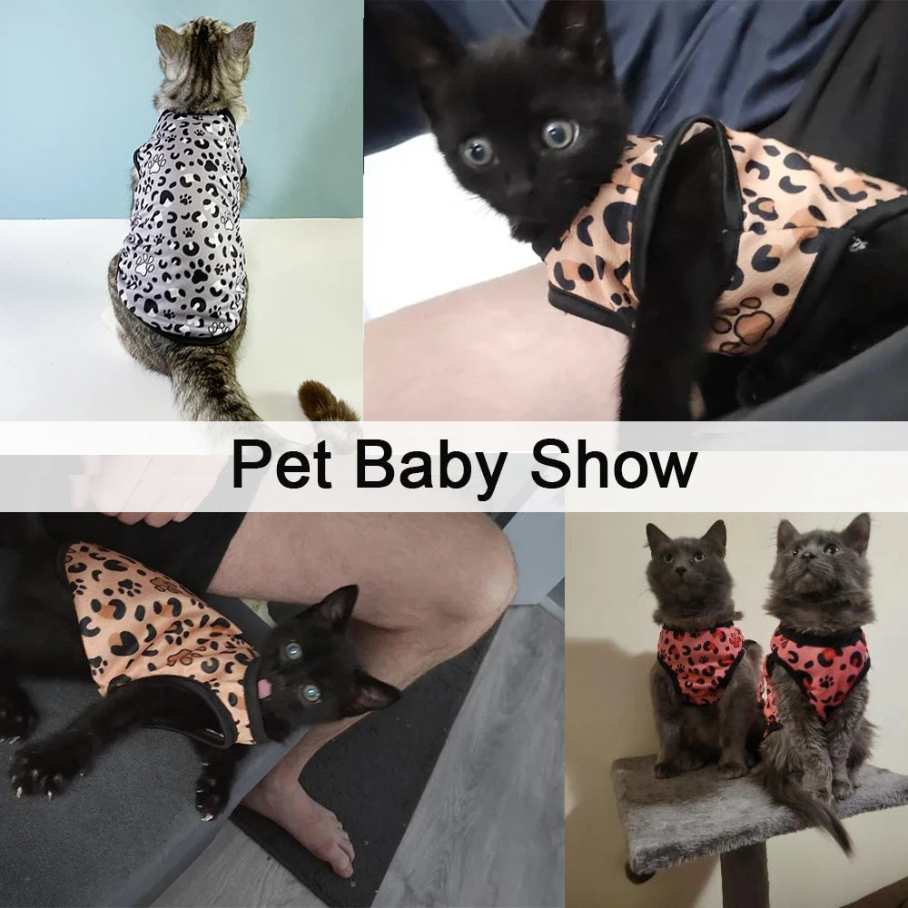 Leopard Print Pet Cat Clothes For Small Dogs Cats Vest Summer